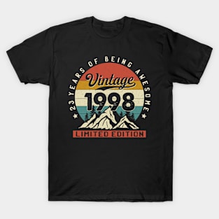 23 Years Old Vintage Made In 1998 23th Birthday Limited Edition T-Shirt